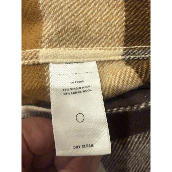 Pendleton Plaid Fringe Western Jacket Brown Ivory Mustard Gray Collared XS - Picture 7 of 7